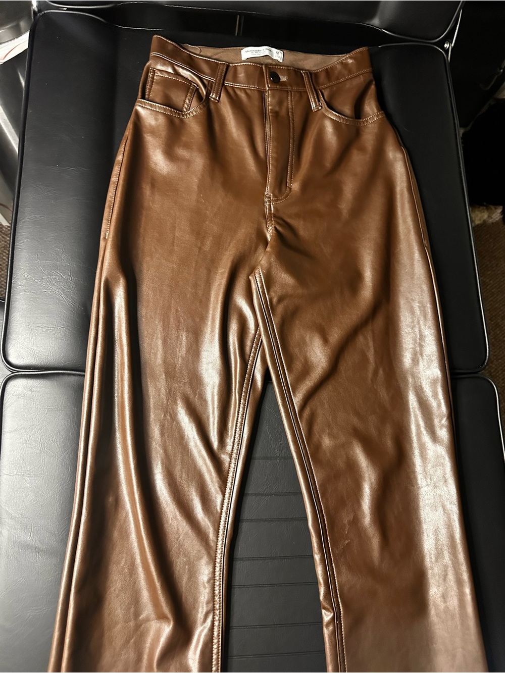 Abercrombie & Fitch Brown Faux Leather Pants